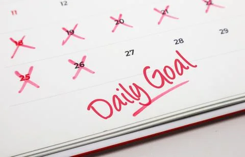 Achieving Daily Goals A Visual Representation of Consistent Progress and Co.. Stock Photos