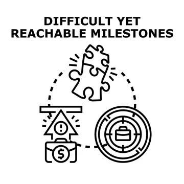 Achieving difficult yet reachable business milestones concept vector Stock Illustration