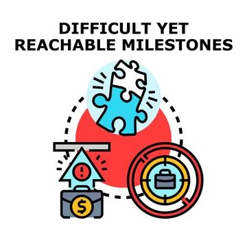 Achieving difficult yet reachable business milestones concept vector Stock Illustration