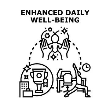Achieving enhanced well being through professional success and self care Stock Illustration