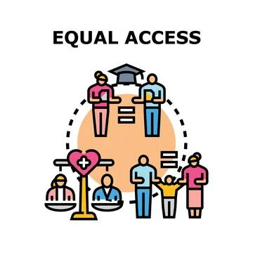 Achieving equal access for diverse communities in society Stock Illustration