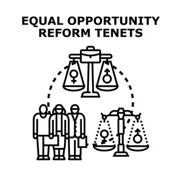 Achieving equal opportunity and gender equity through reform Stock Illustration