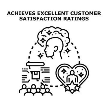 Achieving excellent customer satisfaction ratings and positive feedback Stock Illustration