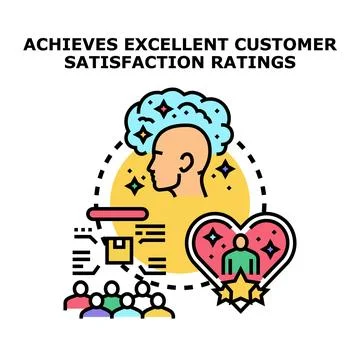 Achieving excellent customer satisfaction ratings and positive feedback Stock Illustration