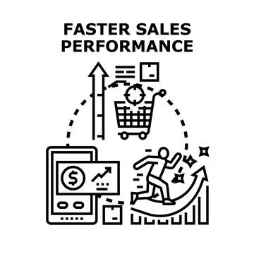 Achieving faster sales performance and business growth Stock Illustration