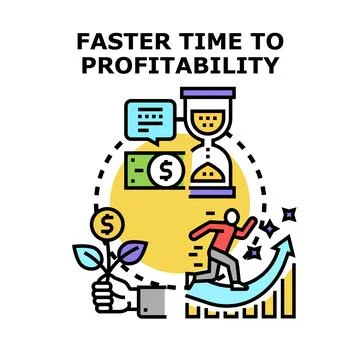 Achieving faster time to profitability vector concept Stock Illustration