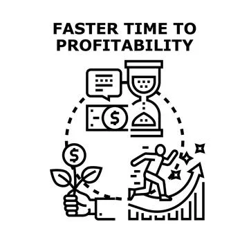 Achieving faster time to profitability vector concept Stock Illustration