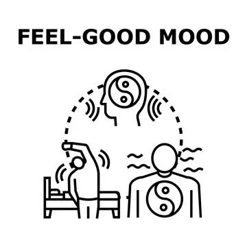Achieving feel good mood and wellbeing through balance Stock Illustration