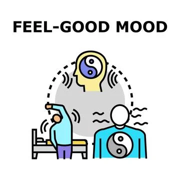 Achieving feel good mood and wellbeing through balance Stock Illustration