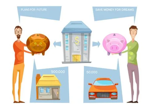 Achieving Financial Goals Concept Stock Illustration
