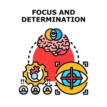 Achieving focus and determination for goal setting success Stock Illustration