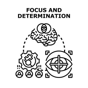 Achieving focus and determination for goal setting success Stock Illustration