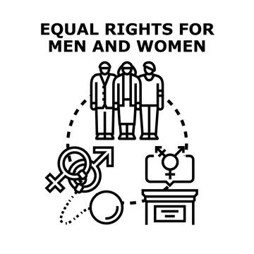 Achieving gender equality and equal human rights Stock Illustration