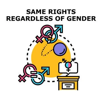 Achieving gender equality and human rights for everyone Stock Illustration