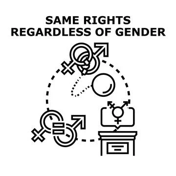 Achieving gender equality and human rights for everyone Stock Illustration