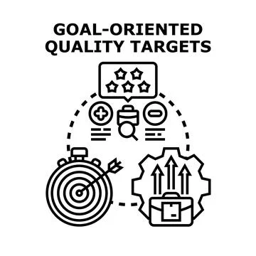 Achieving goal oriented quality targets and business improvement Stock Illustration