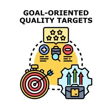 Achieving goal oriented quality targets and business improvement Stock Illustration