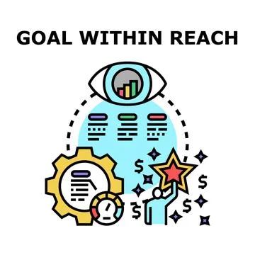 Achieving goal, reaching success, developing strategy Illustrazione stock