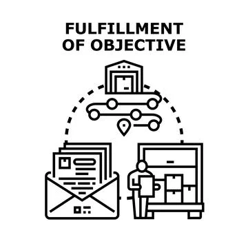 Achieving goal, task, project, and objective fulfillment Stockillustratie