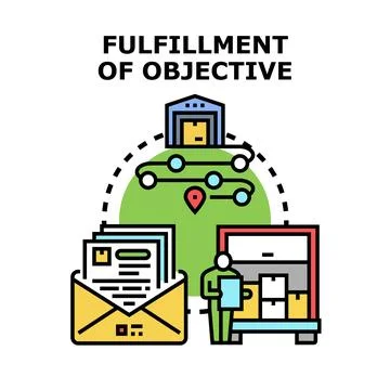 Achieving goal, task, project, and objective fulfillment Stock Illustration