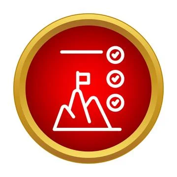 Achieving goals and completing tasks on mountain top Stock-Illustration