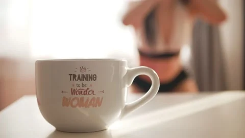 Achieving goals concept. Training to be Wonder Woman and girl who plays sports Stock Footage 140216440