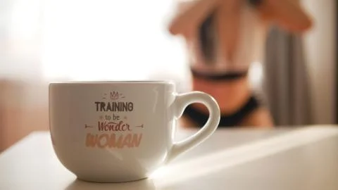 Achieving goals concept. Training to be Wonder Woman and girl who plays sports Stock Photos