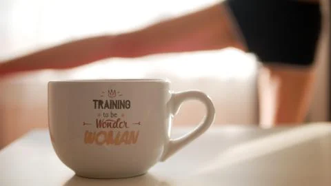 Achieving goals concept. Training to be Wonder Woman and girl who plays sports Stock Photos