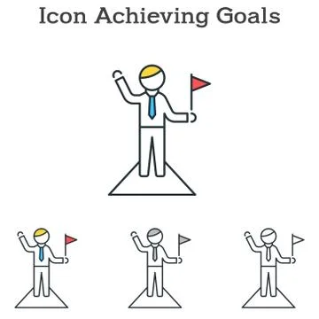 Achieving Goals flat icon design for info graphics and businesses Stock Illustration