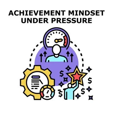 Achieving goals with growth mindset under pressure concept Stock Illustration