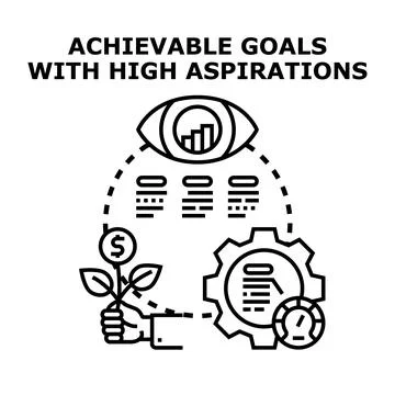 Achieving goals with high aspirations and strategic planning Stock Illustration
