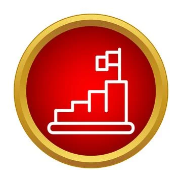 Achieving goals through progressive steps and reaching success flag Stock-Illustration
