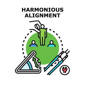 Achieving harmonious alignment in business and team goals Stock Illustration