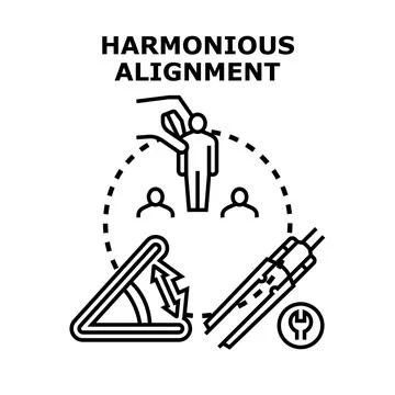 Achieving harmonious alignment in business and team goals Stock Illustration