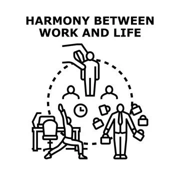 Achieving harmony between work and life balance concept Stock Illustration