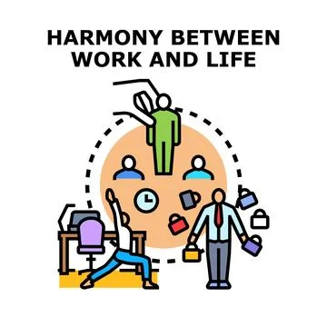Achieving harmony between work and life balance concept Stock Illustration