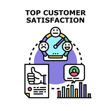 Achieving high customer satisfaction and feedback score Stock Illustration