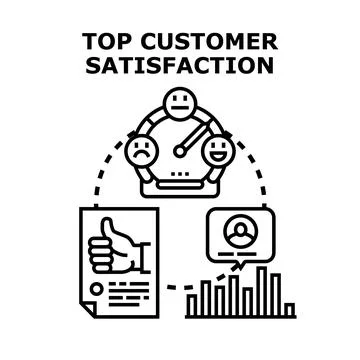 Achieving high customer satisfaction and feedback score Stock Illustration