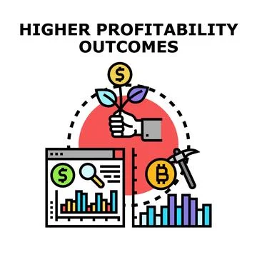 Achieving higher profitability outcomes through financial growth and investme Stock Illustration