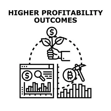Achieving higher profitability outcomes through financial growth and investme Illustrazione stock