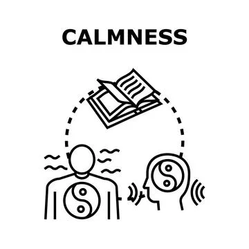 Achieving inner calm balance through reading and meditation Stock Illustration