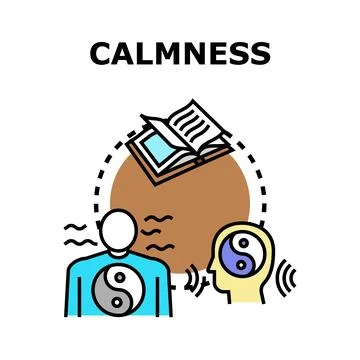 Achieving inner calm balance through reading and meditation Stock Illustration