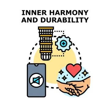 Achieving inner harmony durability and well being concept Stock Illustration