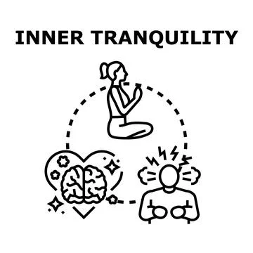 Achieving inner tranquility by managing stress and emotions Stock Illustration