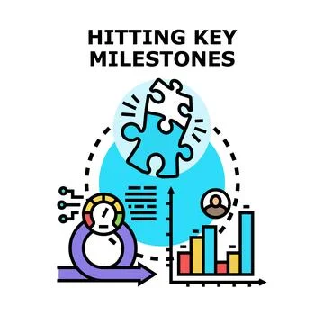 Achieving key milestones, progress, and business success Stock Illustration