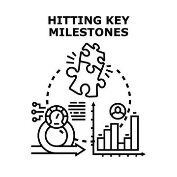 Achieving key milestones, progress, and business success Stock Illustration