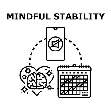 Achieving mindful stability with digital detox planning Stock Illustration