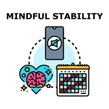 Achieving mindful stability with digital detox planning Stockillustratie