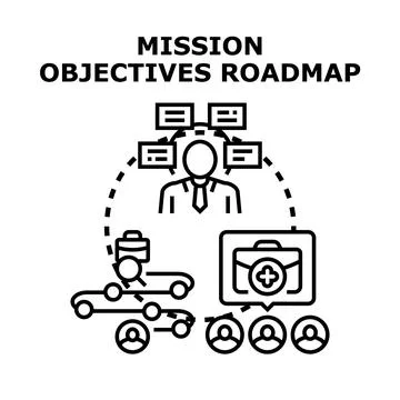Achieving mission objectives through strategic business roadmap planning Stock Illustration