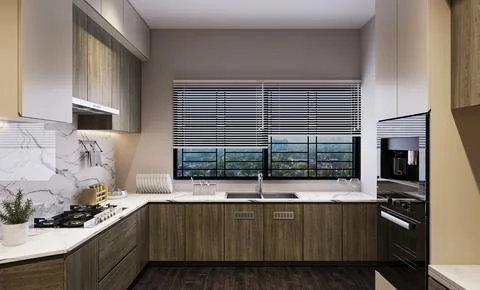 Achieving a Modern and Stylish Kitchen with Minimalist Design Stock-Illustration
